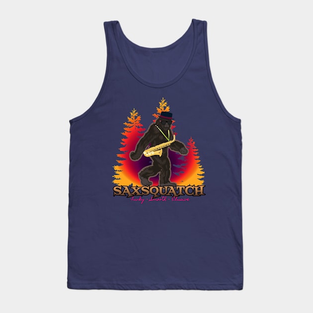 Saxquatch...Catch Him If You Can Tank Top by ILLannoyed 